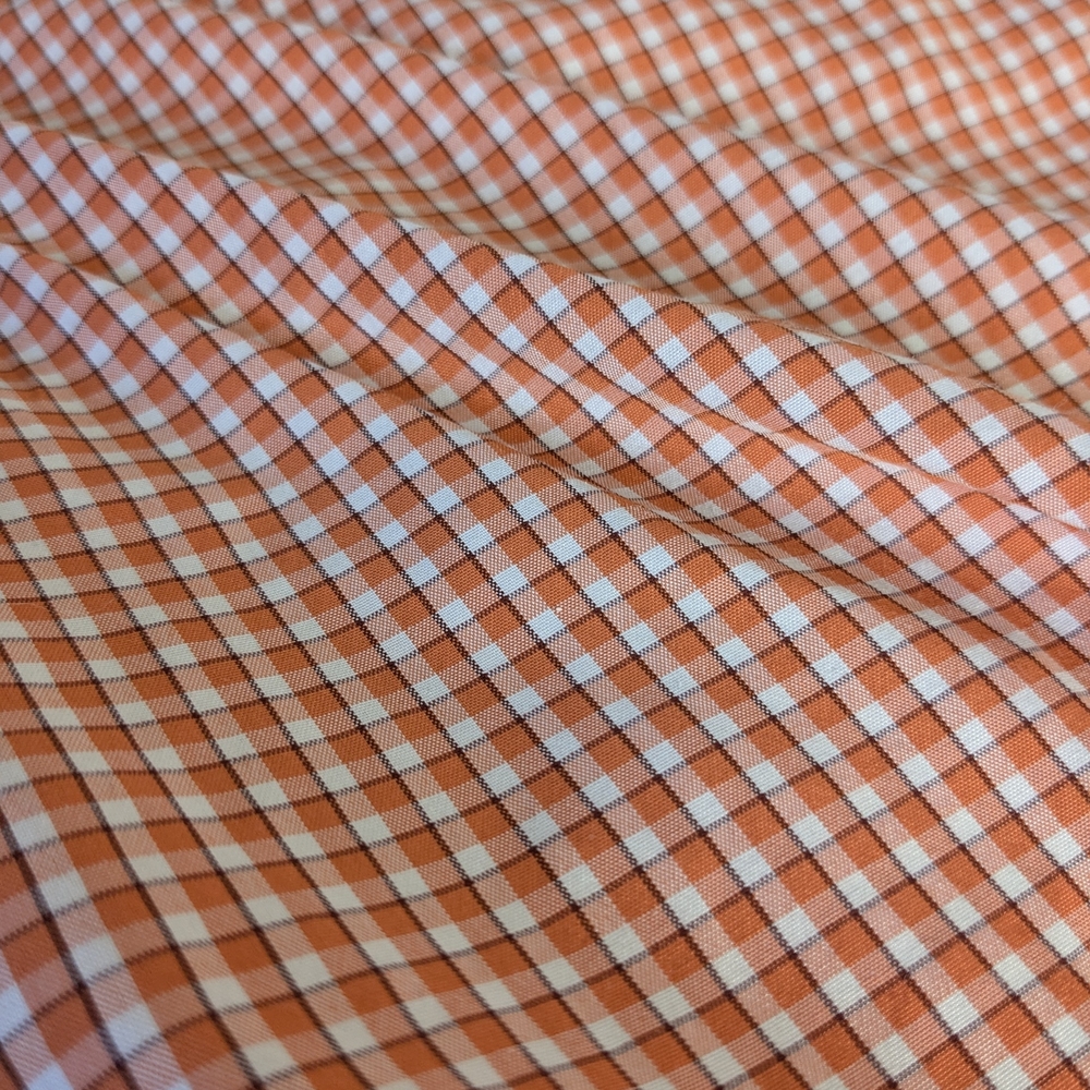 Simms Orange and White Gingham Button-Down Shirt - image 8